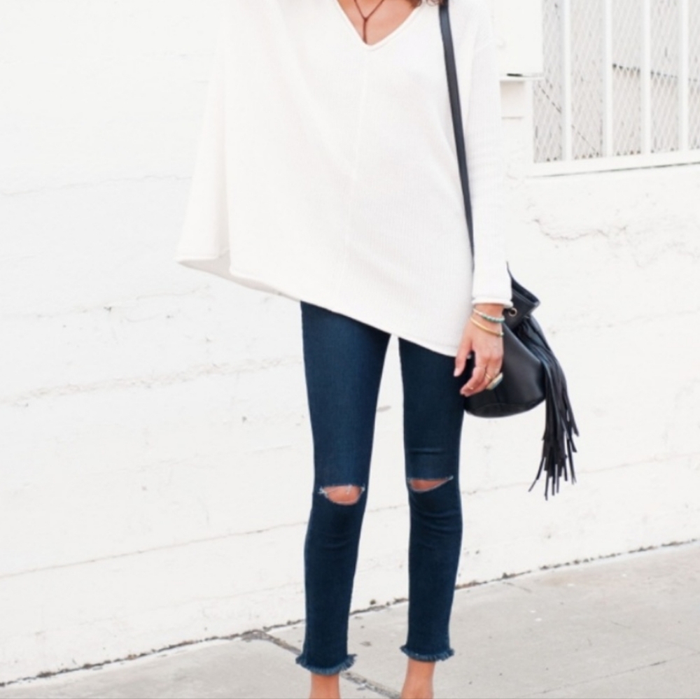 Show Me Your Mumu Mumu Blue Soho Skinnies Distressed Pull On Jeggings